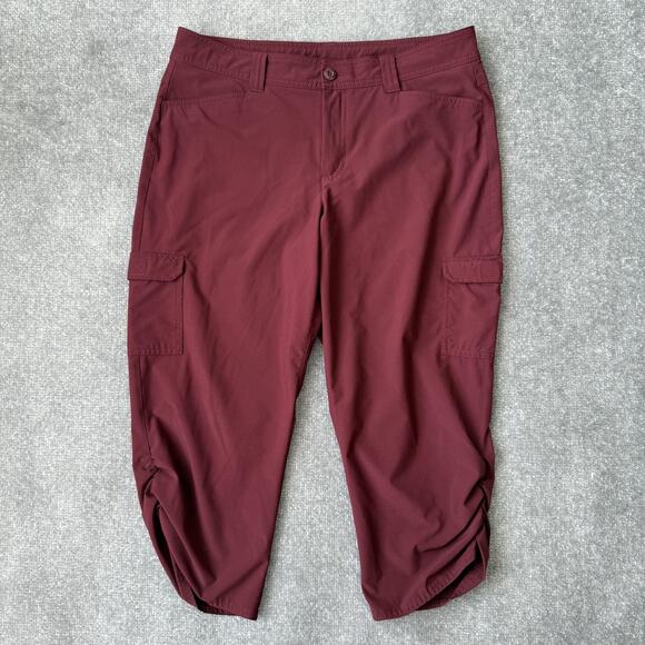 Eddie Bauer Pants - Eddie Bauer Pants Womens 10 Burgundy Stretch Cargo Capri Hiking Outdoor Ruched